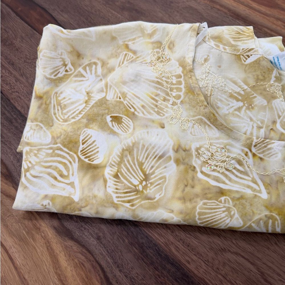 Island Planet Sheer Beach Cover Up Kaftan One Size Rayon Boho - Picture 11 of 12